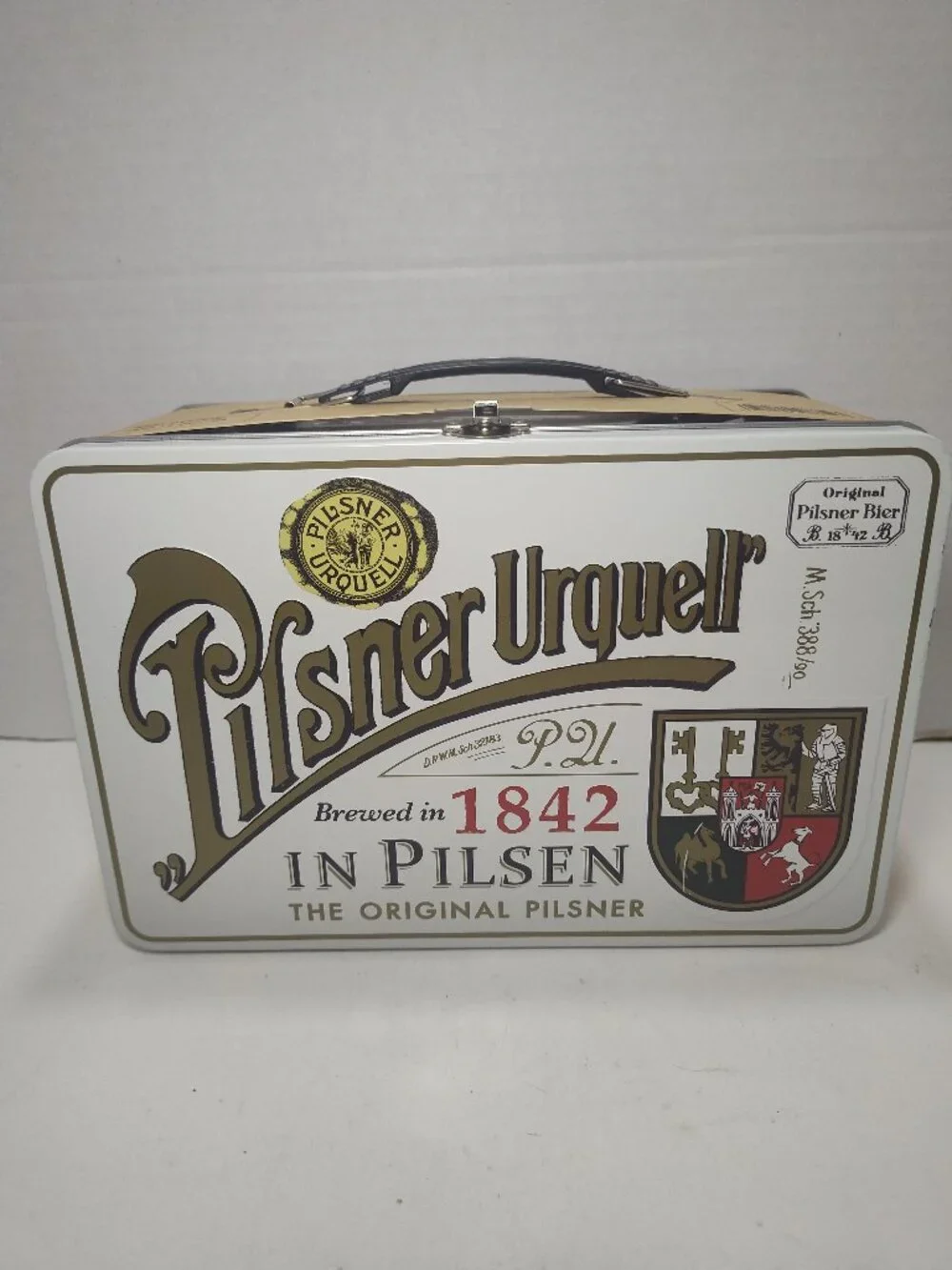 Pilsner Urquell Collectible Metal Tin 4 Can Lunch Box Czech Beer 1842